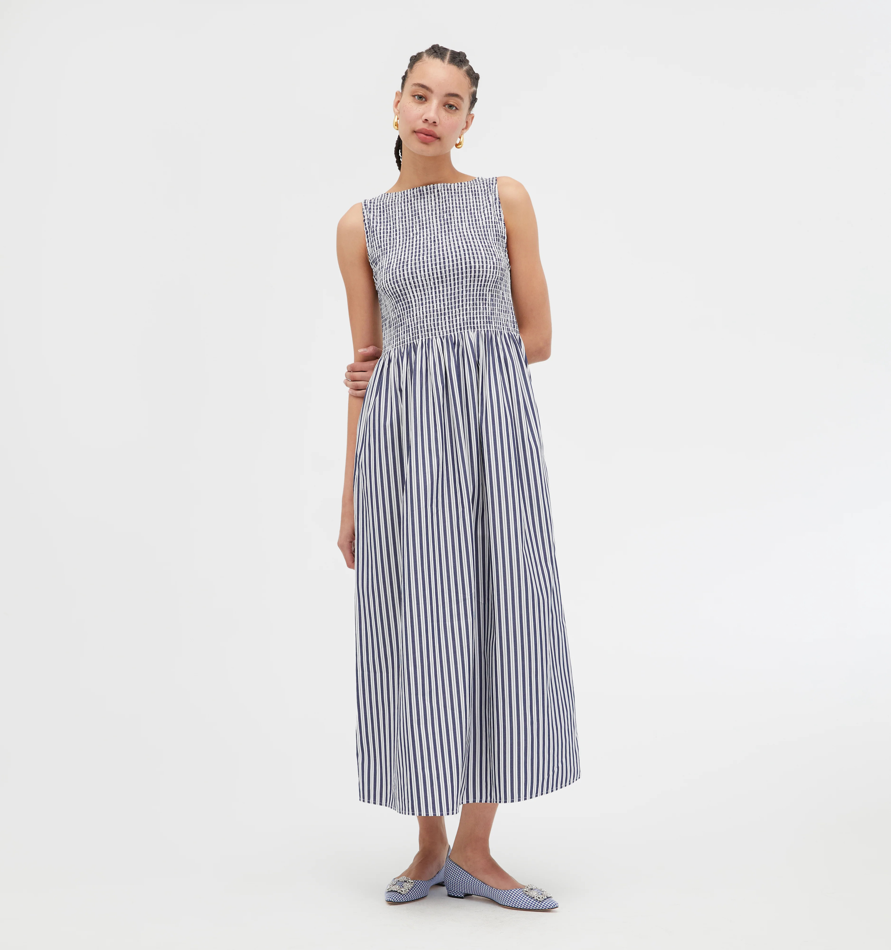 The Cosima Nap Dress - Navy Stripe | Hill House Home US