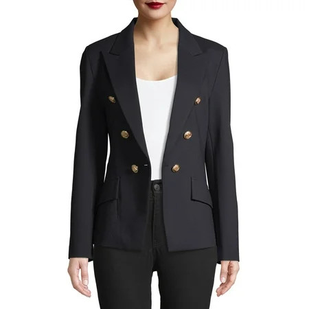Attitude Unknown - Women's Metallic Button Blazer - Walmart.com | Walmart (US)