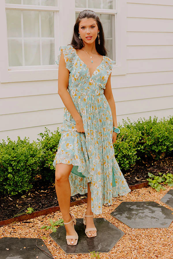 Garden Blooms Pleated Maxi | Impressions Online Boutique