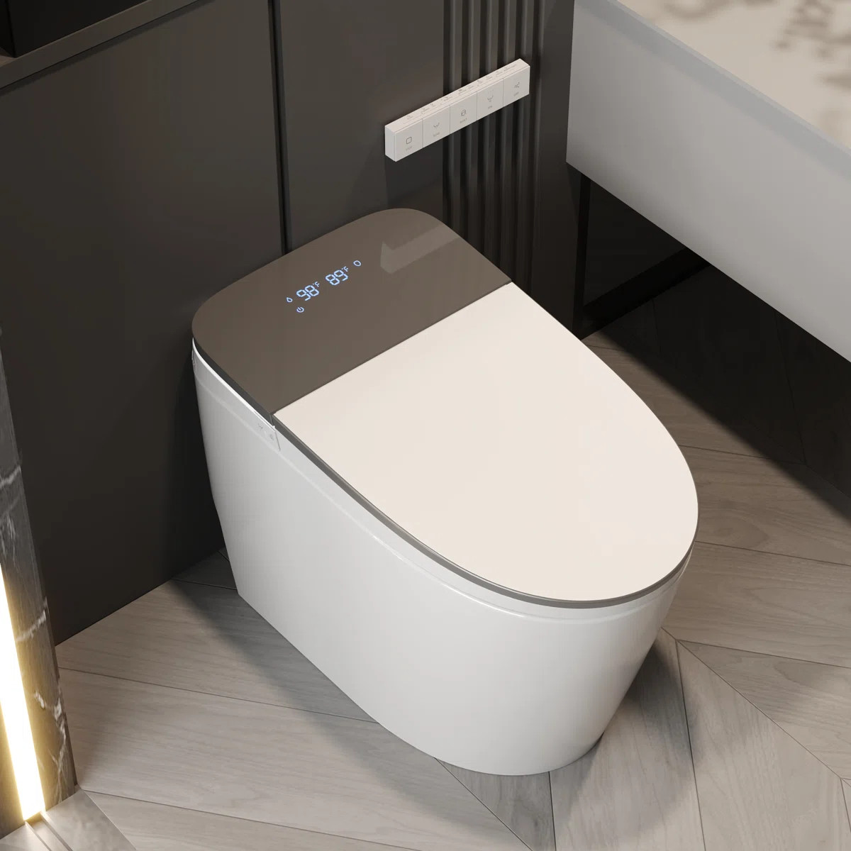 DeerValley Voice-Activated Smart Bidet Toilet: Foam Shield Splash-Guard, Auto Open/Close Lid, 17"... | Wayfair North America