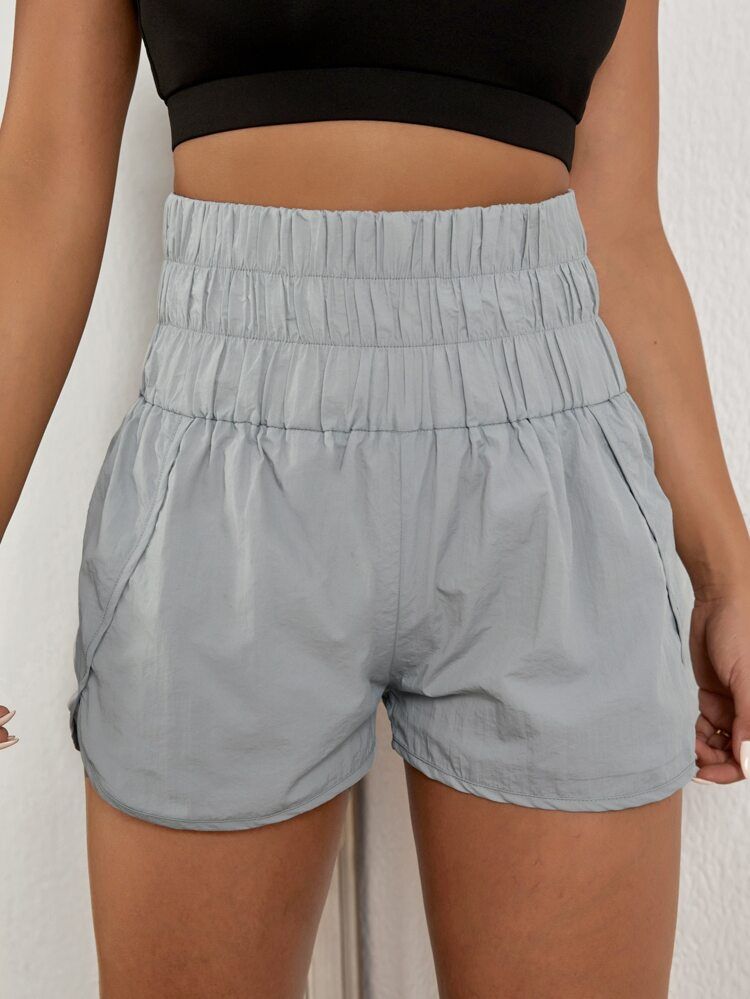 High Waist Tulip Hem Sports Shorts | SHEIN