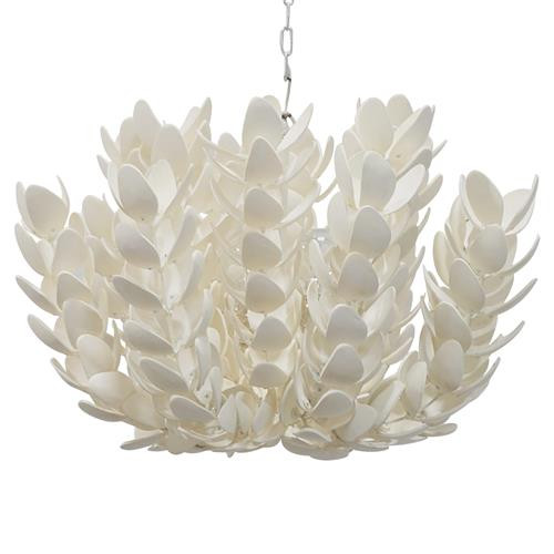 Palecek Coco Magnolia Coastal Beach Hand-Cut Coco Shell Hanging Pendant | Kathy Kuo Home