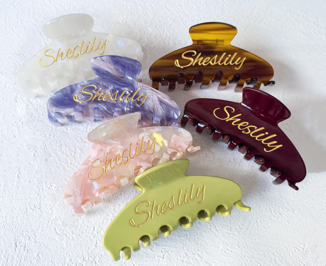 Personalized Hair Claw Clip, Engraved Customized Name Claw Clip, Custom Name Wedding Hair Accesso... | Etsy (US)