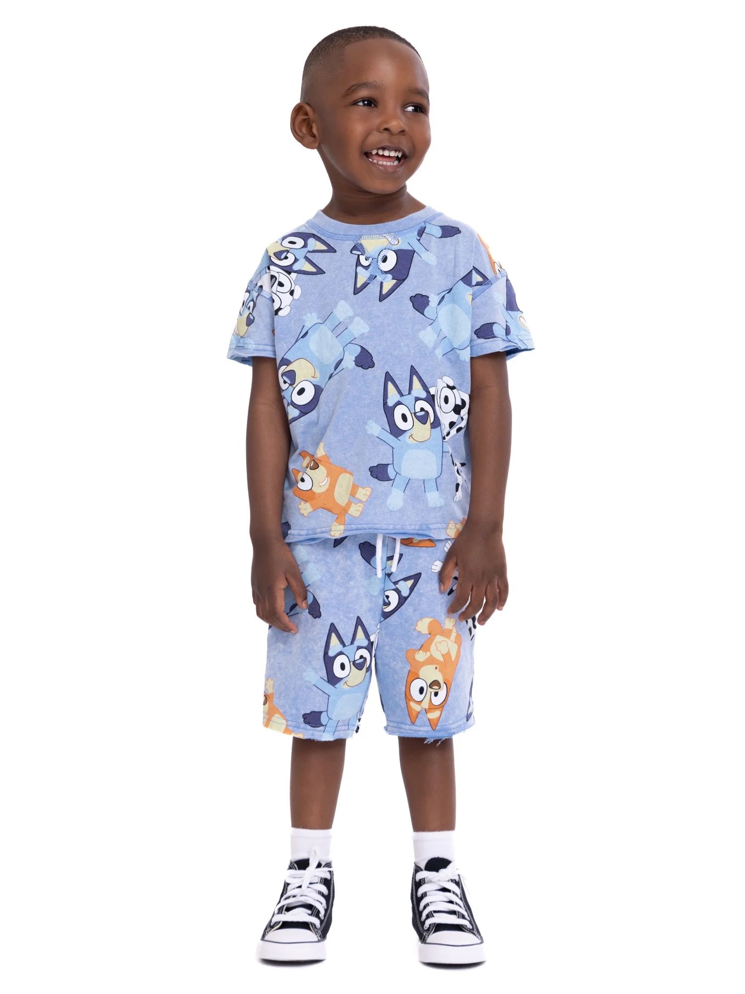 Bluey Toddler Boys Short Sleeve T-Shirt and Shorts Set, 2-Piece, Sizes 2T-5T | Walmart (US)