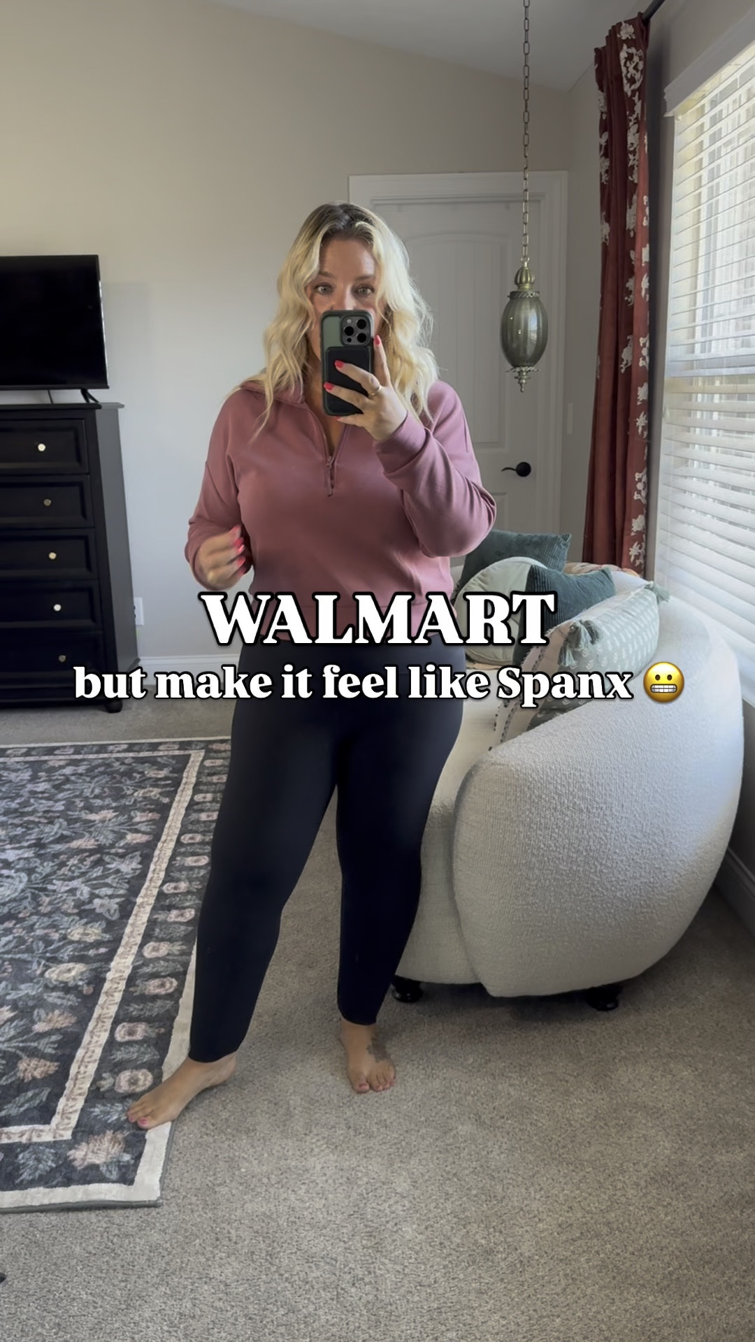 Walmart quarter zip top that feels just like Spanx!! The whole scubaknit Walmart line is so soft & stretchy & feels so high end! 

#LTKPetite #LTKFindsUnder50 #LTKMidsize