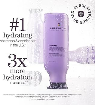 Pureology Hydrate Conditioner - For Dry or Color Treated Hair, Nourishing Conditioner to Restore ... | Amazon (US)