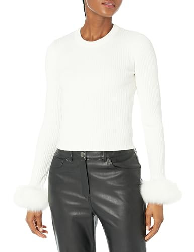 Show Me Your Mumu Women's Fran Top, White Knit with Faux Fur | Amazon (US)