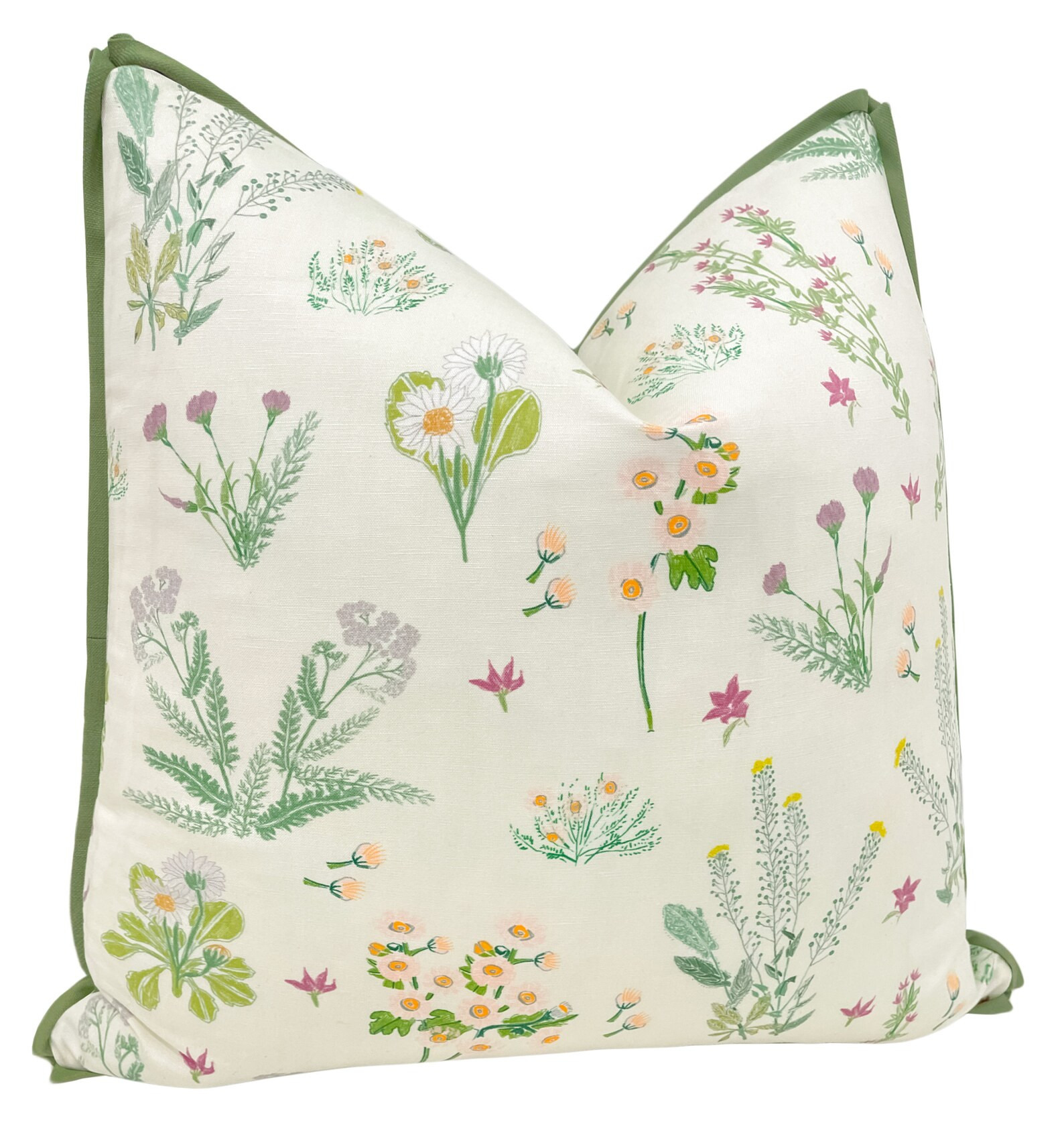 Lulie Wallace : Darcy With Butterfly Flange Pillow Floral Print Botanical Print Flange Pillow - E... | Etsy (US)