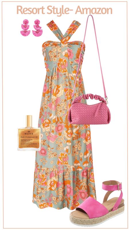 I love the print on this cute maxi dress! I would wear this for a dinner out on vacation, around the resort, or dress it down for a regular spring outting! 

#LTKstyletip #LTKfindsunder50 #LTKSeasonal