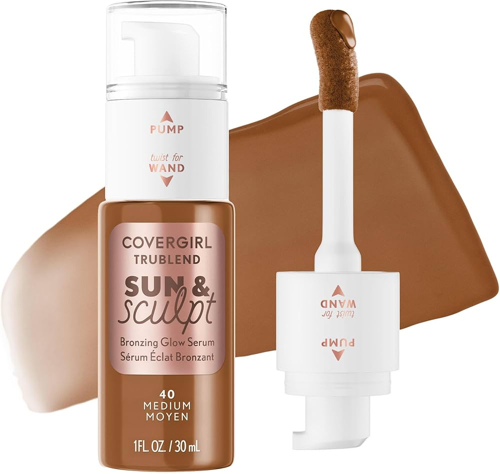 COVERGIRL TruBlend Sun & Sculpt Bronzing Glow Serum, Buildable, Radiant Glow, Wand and Pump Appli... | Amazon (US)