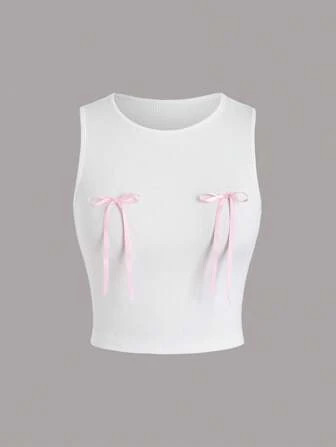 SHEIN EZwear Tank tops Met Boog Decoraties | SHEIN