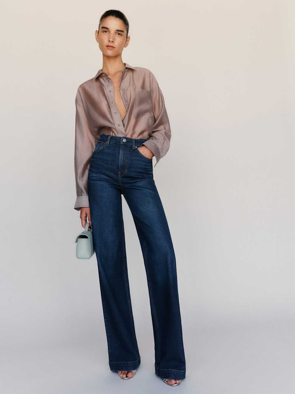 Bex Super Stretch High Rise Wide Leg Short Jeans | Reformation (Global)