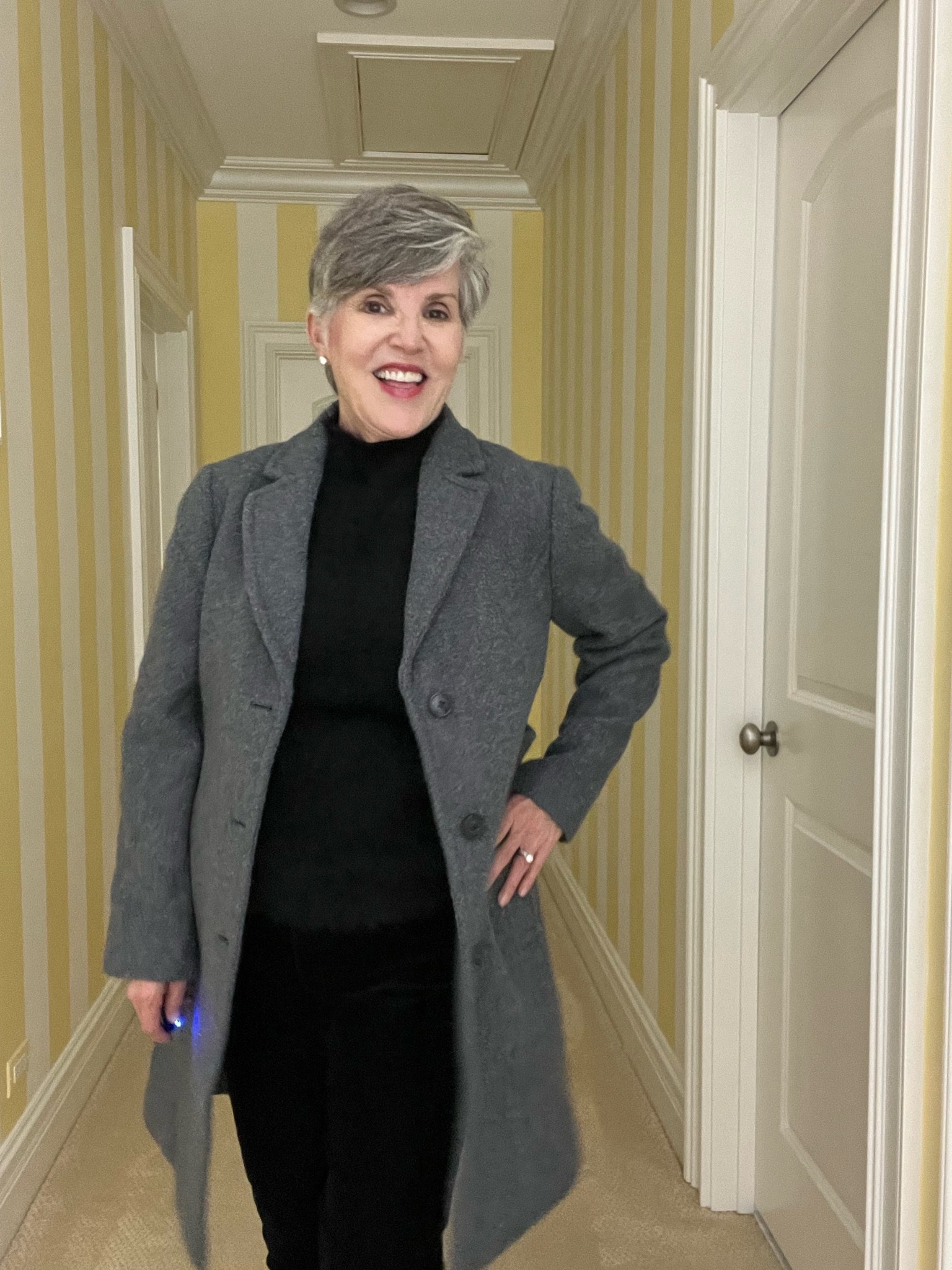 Date night look/ Grey boucle Talbots coat (6)/ Nordstrom fuzzy top (S)//AG velvet jeans(29)/grey booties (8)

#LTKunder100 #LTKSeasonal #LTKstyletip