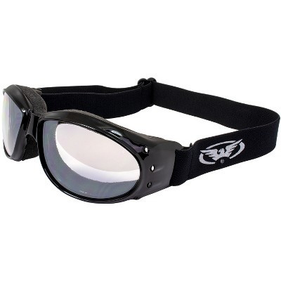 Global Vision Eyewear Eliminator Safety Motorcycle Goggles with Clear Mirror Lenses & Micro-fiber Pouch | Target