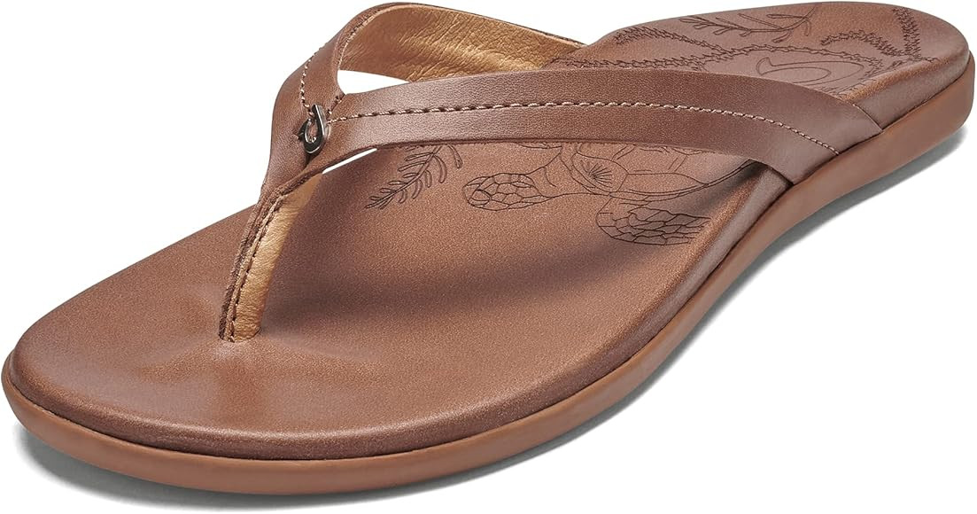 OLUKAI Honu Women's Beach Sandal, Soft & Comfortable Full-Grain Leather, Easy Slip-On Design for ... | Amazon (US)