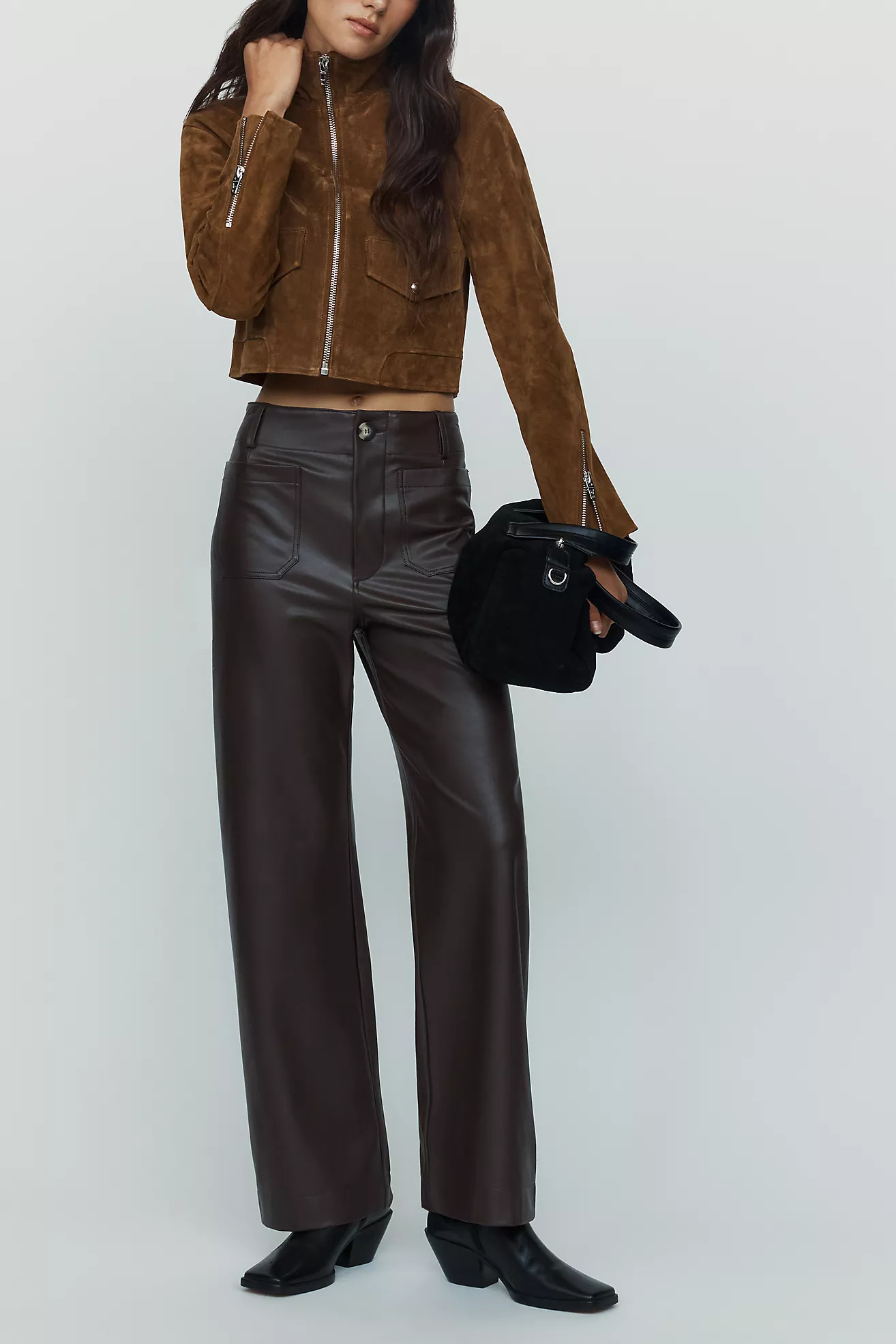 Maeve Colette Faux-Leather Full-Length Pants | Anthropologie (US)