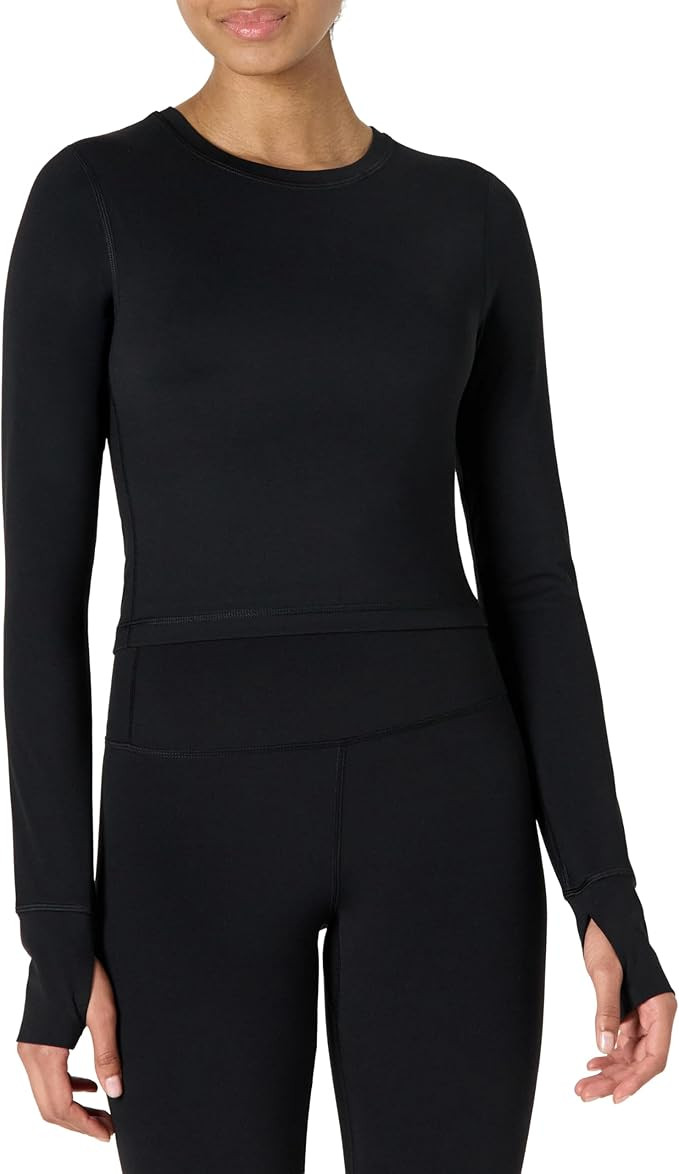 Amazon Essentials Womens Active FormFlex Buttery Soft Long Sleeve Slim Fit Crop Layering Workout ... | Amazon (US)
