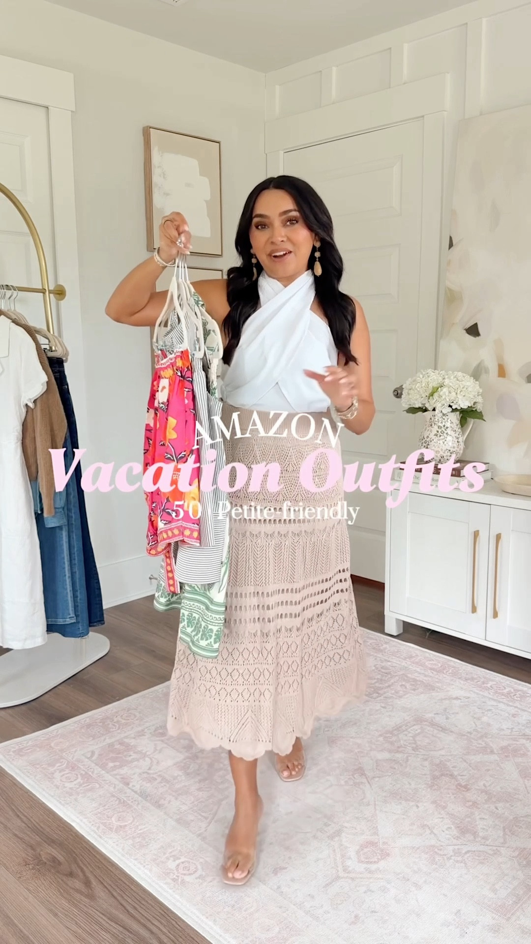Amazon Vacation Outfits!
For reference: I’m 5’0, petite, 32b bra size, and 2/26 in bottoms, pear shaped. 
*Everything I share is unaltered! TTS means true to size. Between size 5-6.5 in shoes

I’m wearing the smallest size in all the amazon pieces!
Clear heels size 5 TTS

#LTKTravel #LTKootd #LTKPetite