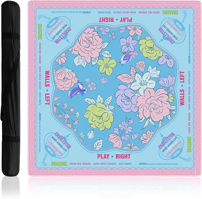 KRT Mahjong Mat with Storage Bag, Widened and Thickened 33” x 33” Hand-Stitched Mahjong Mat f... | Amazon (US)