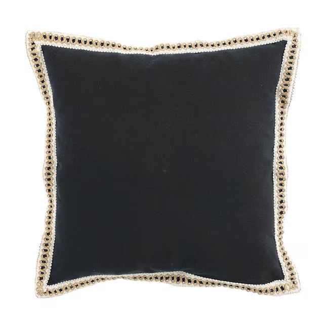 allen + roth Core Solid Black Square Summer Throw Pillow | Lowe's