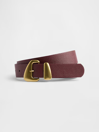 Vegan Leather Pebble Angular Buckle Belt | Gap (US)