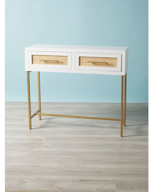 34in 2 Drawer Wood And Metal Console Table | HomeGoods