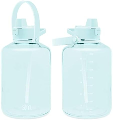 Simple Modern Half Gallon 64 oz Water Bottle with Push Button Silicone Straw Lid & Motivational M... | Amazon (US)