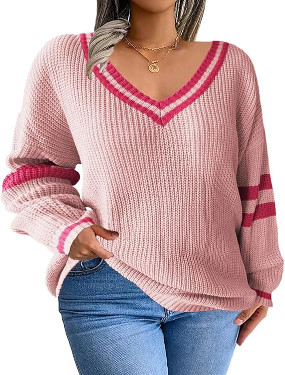 Sheslily Plus-Size Sweaters for Women Long Sleeve Knit Pullover Sweaters 1XL-5XL | Amazon (US)