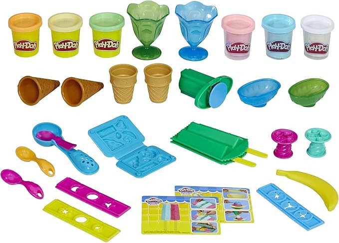 Play-Doh Kitchen Creations Ice Cream Party Set with 22 Tools & 6 Colors, 2-Ounce Cans, Back to Sc... | Amazon (US)