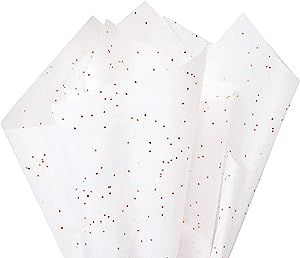 Made in USA 50-Sheet Gemstone Glitter Gift Tissue Paper Pack, 20" X 30" (Rose Gold on White) | Amazon (US)