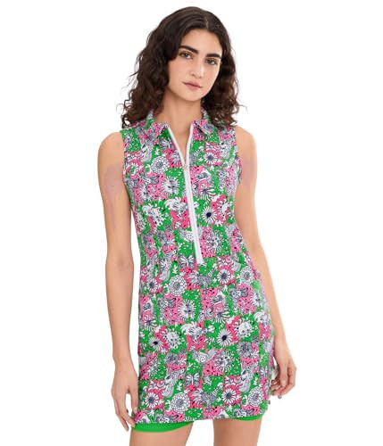 Lilly Pulitzer, Womens, Kathy Bow Dress UPF 50+, Cherry Blossom Pink Lil Chicken Check Golf, 14 | Amazon (US)