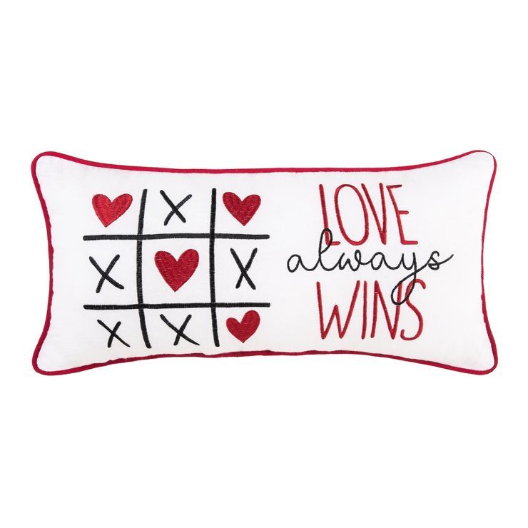 C&F Home 10" x 20" Love Always Wins Embroidered Throw Valentine's Day Pillow | Target