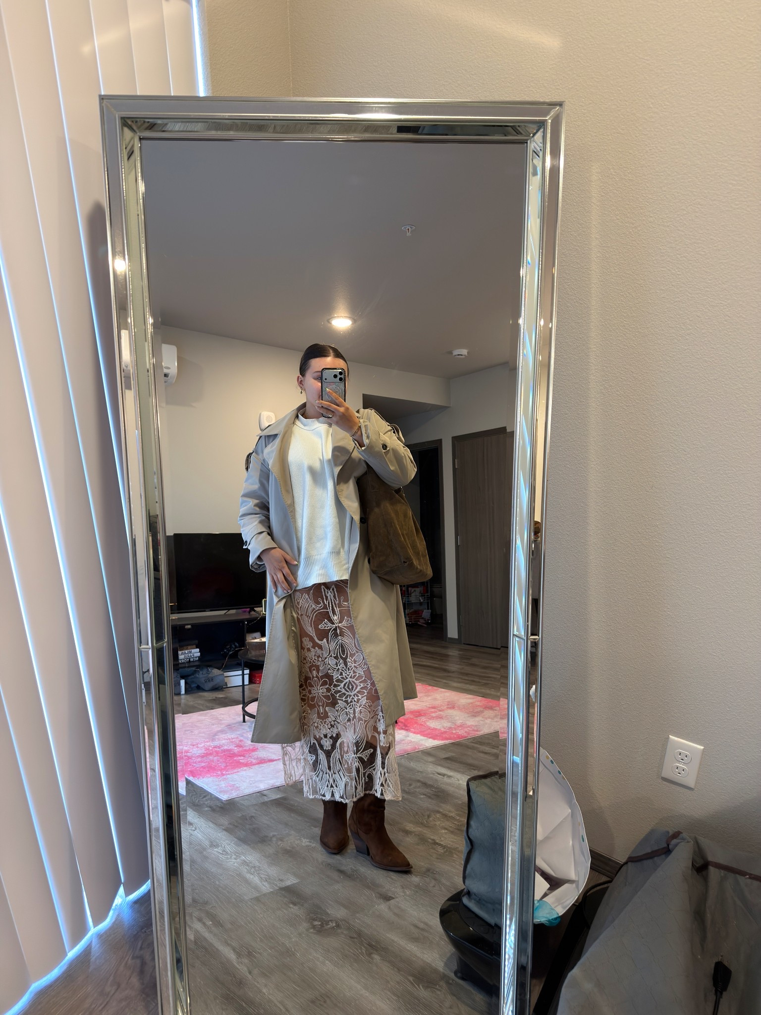 Cool girl networking outfit! I am loving the sheer skirt trend, it’s so funky and a great statement ❤️

I’m wearing a S sweater, M coat, size L skirt and size 9.5 boots

#LTKdayinmylife #LTKMidsize #LTKWorkwear