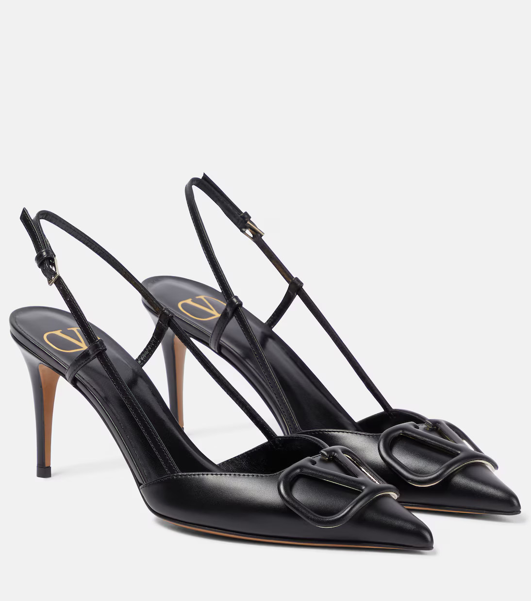 VLogo leather slingback pumps | Mytheresa (US/CA)
