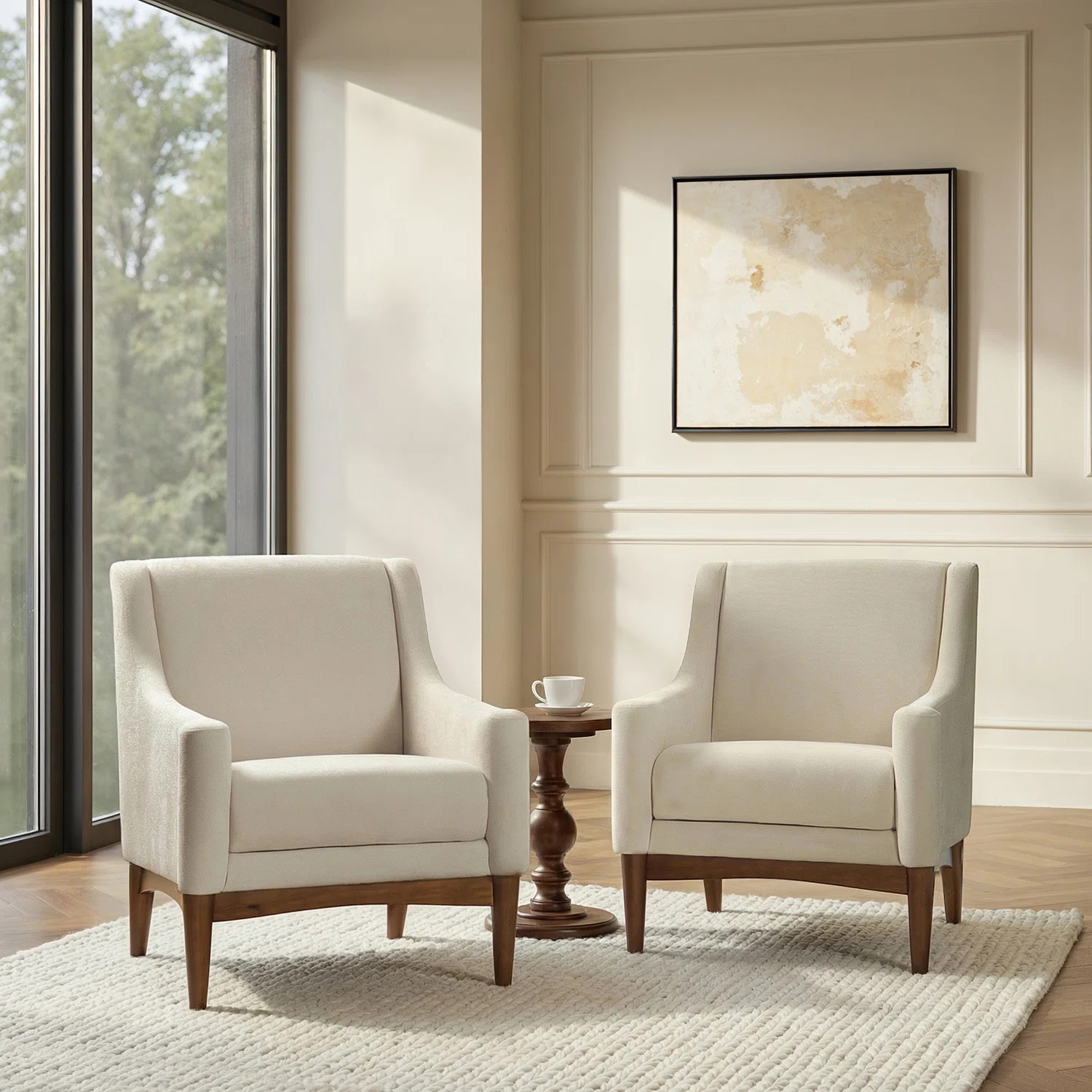Arshanti 28.7" W Armchair With Solid Wood Legs (Set of 2) | Wayfair North America