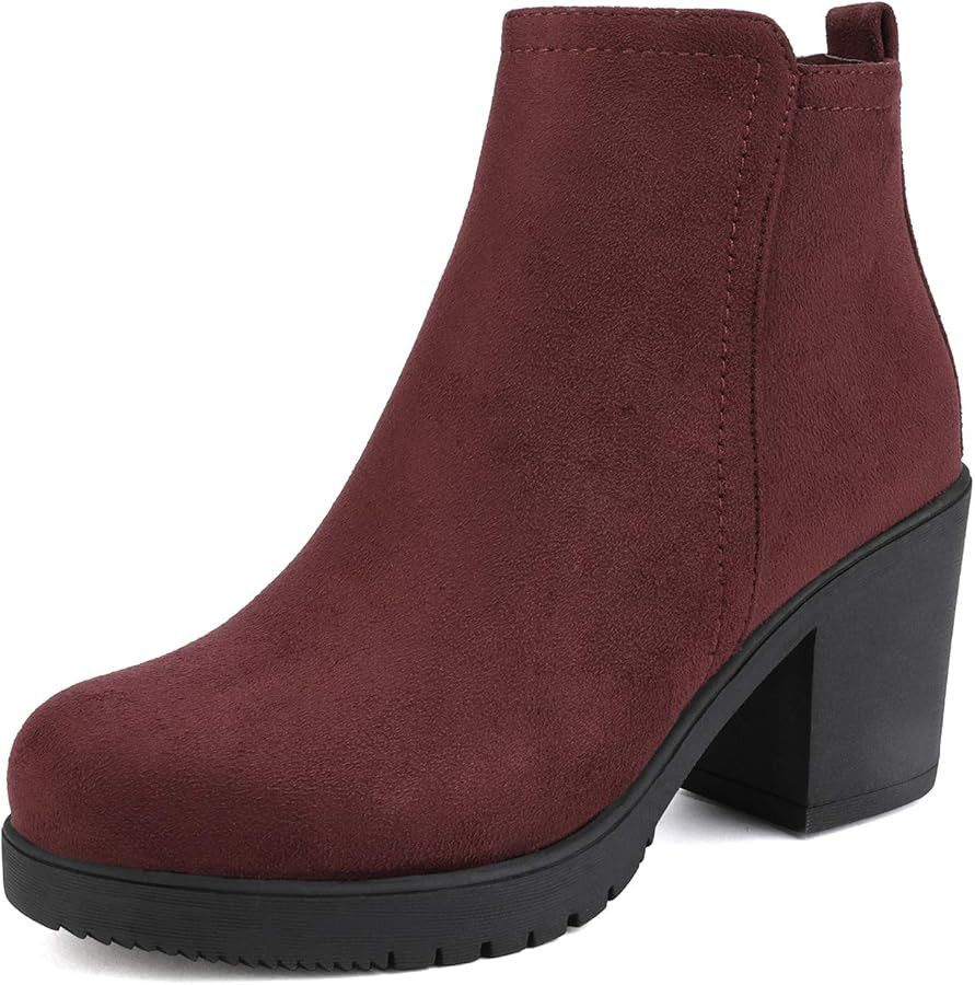 DREAM PAIRS Women's Low Heel Chunky Ankle Boots Winter Shoes | Amazon (US)