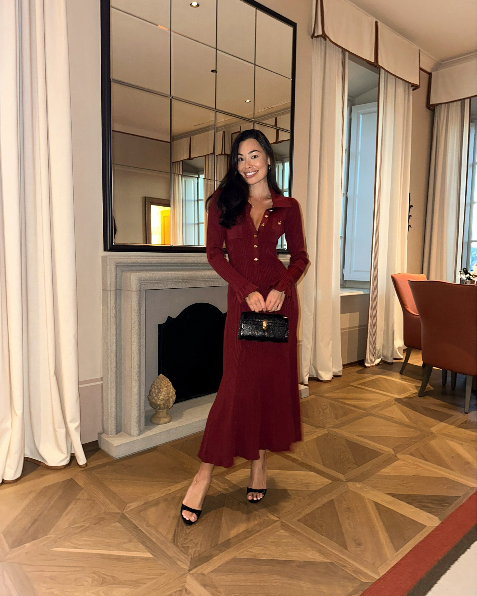 Holiday outfit, burgundy red dress. 

#LTKSeasonal #LTKHoliday #LTKShoeCrush