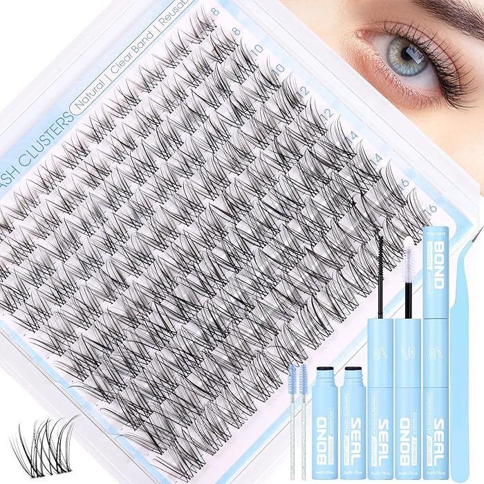 Natural Lash Clusters Kit Invisible Band Eyelash Clusters DIY Lash Extension Kit Wispy Eyelash Ex... | Amazon (US)
