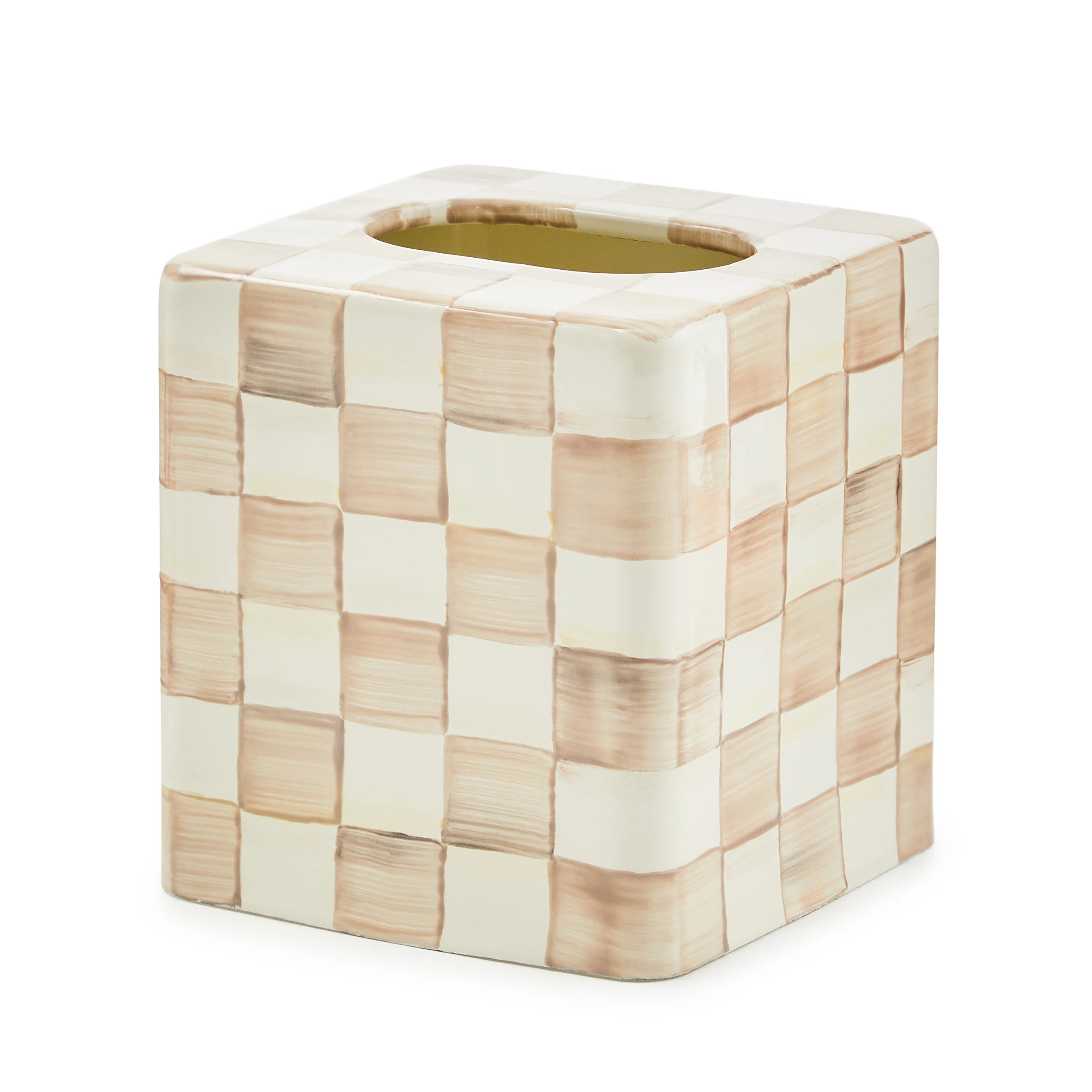 Mocha Check Boutique Tissue Box Cover | Wayfair North America