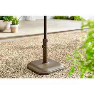 26 lbs. Concrete and Resin Patio Umbrella Base in Brown | The Home Depot