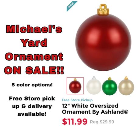 Yard ornaments from Michael’s ON SALE!! Delivery available or store pick up!! I can’t wait to make a DIY with these!!! 


#LTKsalealert #LTKHoliday #LTKhome