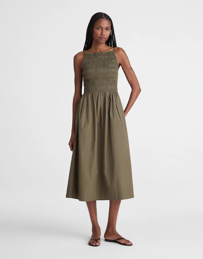 Smocked High-Neck Midi Dress | Madewell