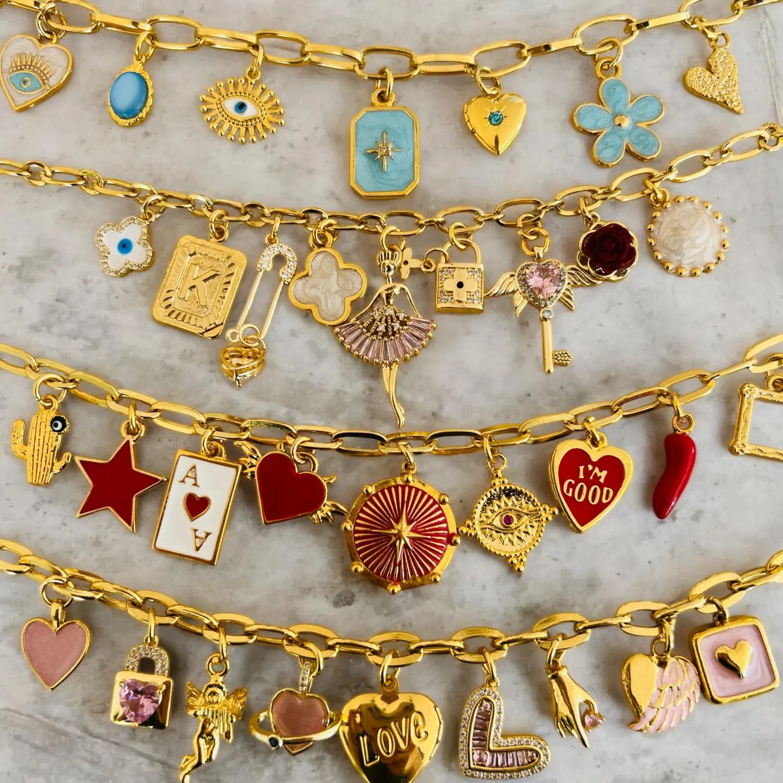 Build Your Own Custom Charm Necklaces for Women,pick Your Charms,vintage Chunky Necklace,gold Cha... | Etsy (US)