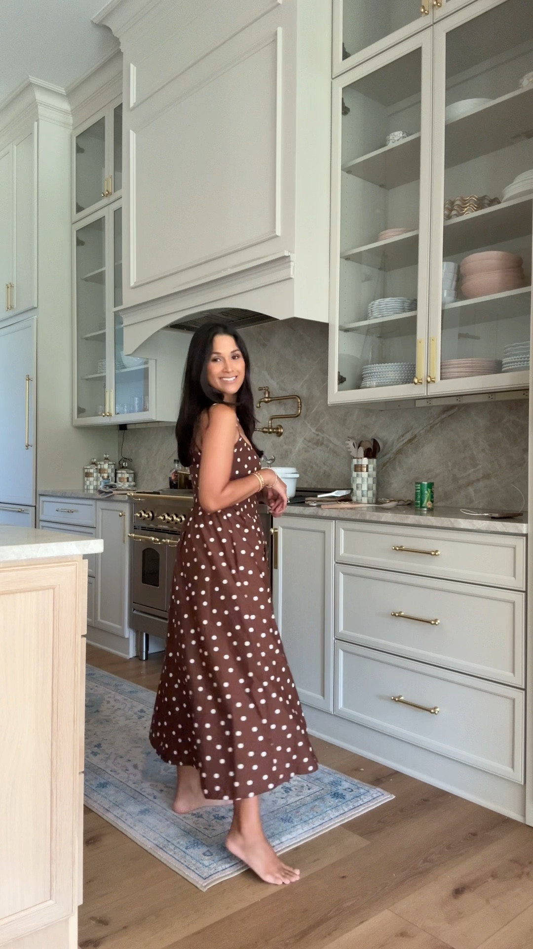 Liking this adorable brown polka dot dress for you! Wearing size petite small here
Perfect for transitioning into fall
#abercrombie #polkadotdress #mididress 

#LTKStyleTip #LTKPetite