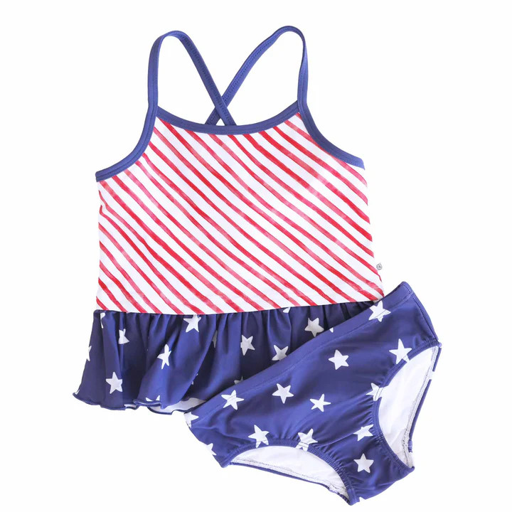 Two Piece Strappy Tankini | Star-Spangled Summer | Caden Lane