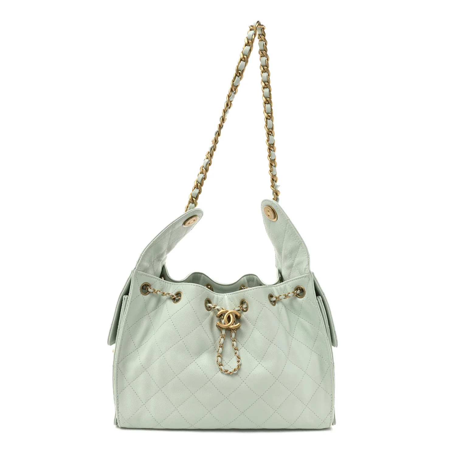 Caviar Quilted Small Chanel 25 Handbag Light Green | FASHIONPHILE (US)