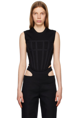 Dion Lee - Black Corset Tank Top | SSENSE