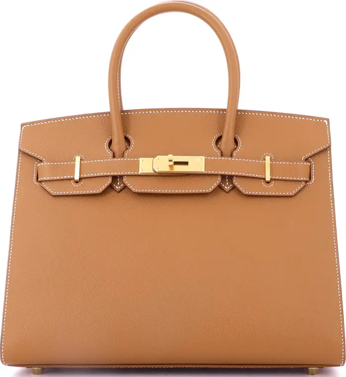 Birkin Sellier Bag Brown Epsom with Gold Hardware 30 | Nordstrom