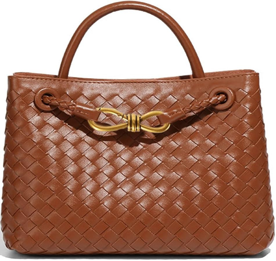 Woven Bags for Women Small Tote Hobo Shoulder Crossbody Bags PU Leather Handwoven Woven Purse (Da... | Amazon (US)