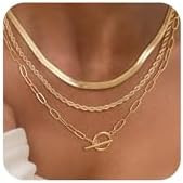 CHESKY 14K Gold Plated Layered Chain Necklace for Women | Amazon (US)